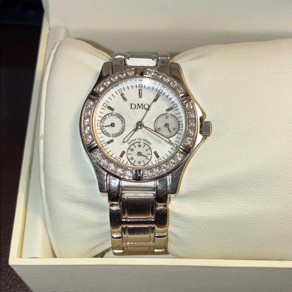 DMQ Dominique QVC Silver Watch 7inch band